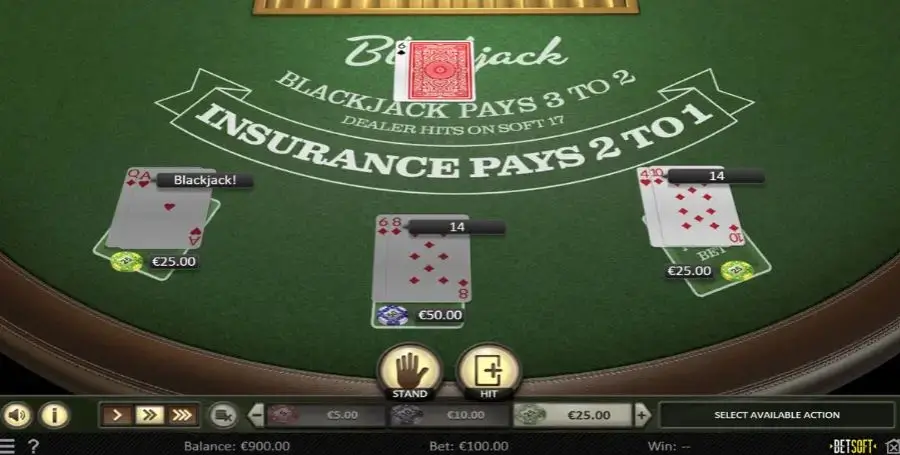 Igra Single Deck Blackjack od razvijalca Betsoft