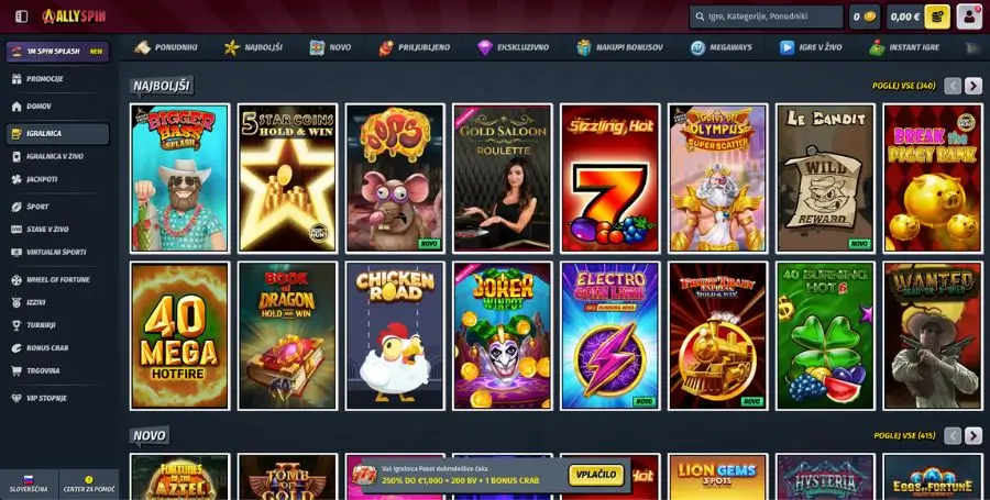 Pregled iger v AllySpin