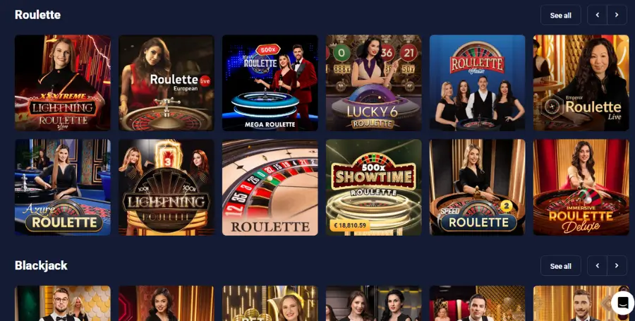 Prikaz Iger v Živo v Joo Casino