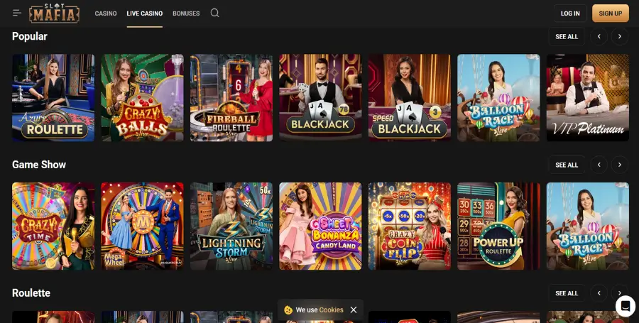 Prikaz Iger v Živo v Slotmafia Casino