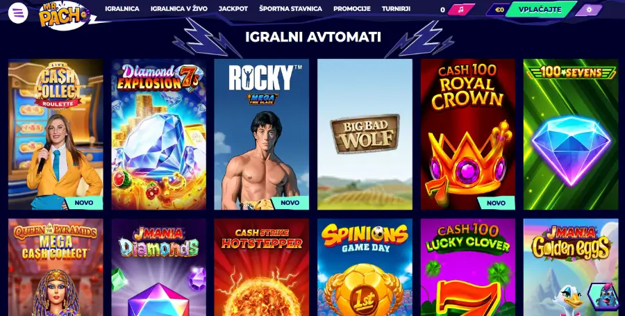Prikaz Igralnih Avtomatov v MrPacho Casino