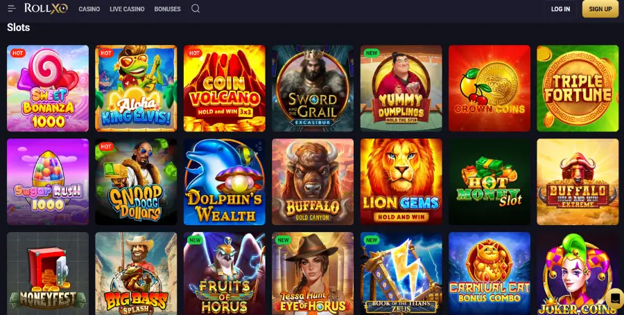 Prikaz Igralnih Avtomatov v RollXO Casino