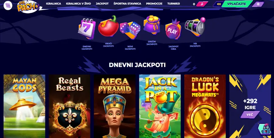 Prikaz Jackpot Iger v MrPacho Casino