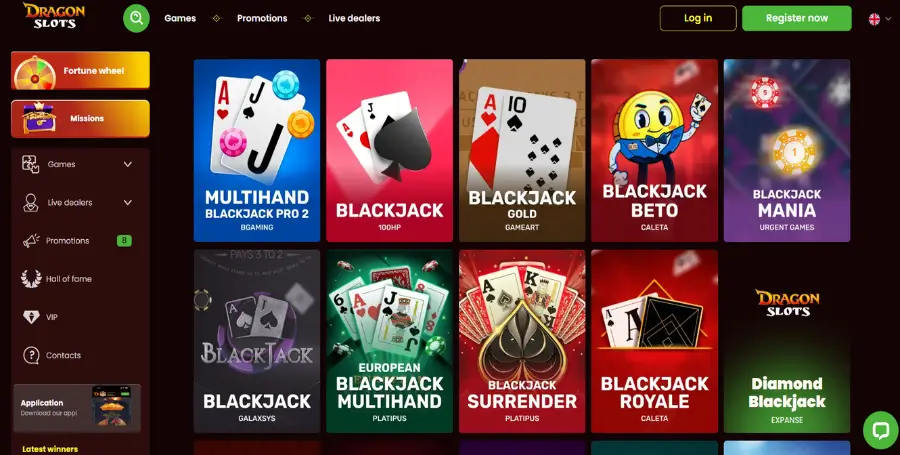 Prikaz Namiznih Iger v DragonSlots Casino