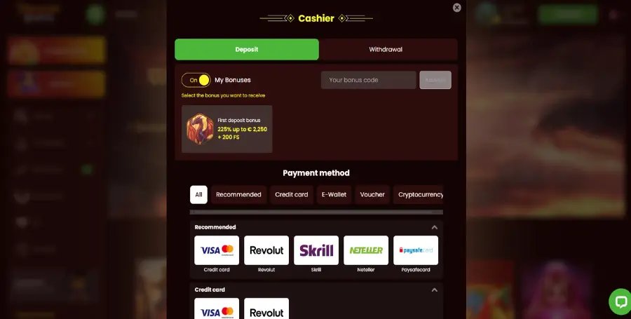 Prvo Vplačilo v DragonSlots Casino