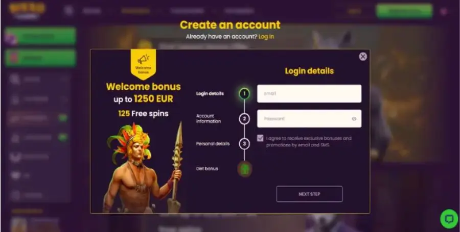 Registracija v Bizzo Casino