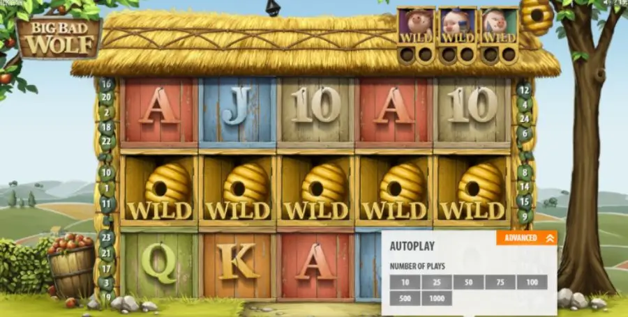 Nastavitve pri igri Big Bad Wolf