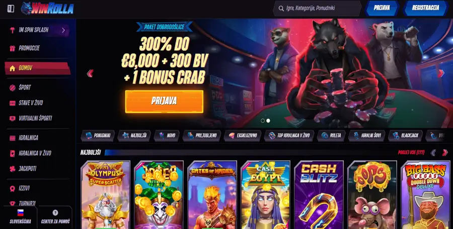 Pregled Iger v Winrolla Casino