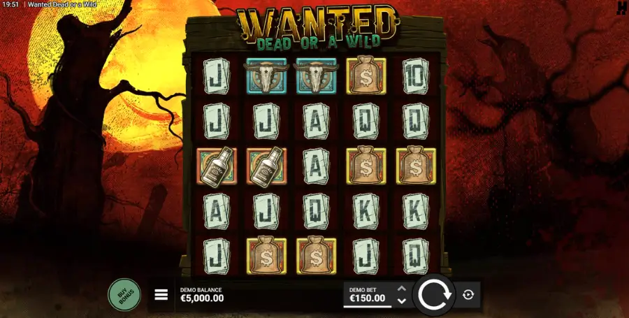 Prikaz Igralnega Avtomata Wanted_ Dead or a Wild – Hacksaw Gaming