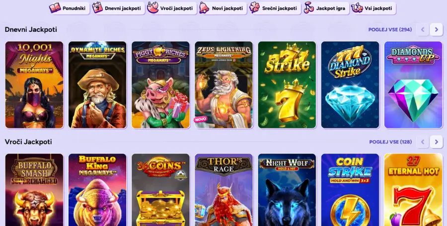 Prikaz Jackpot Iger v Spinbara Casino