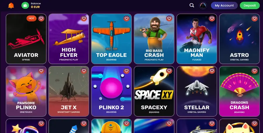 Prikaz Posebnih Iger v Spinando Casino