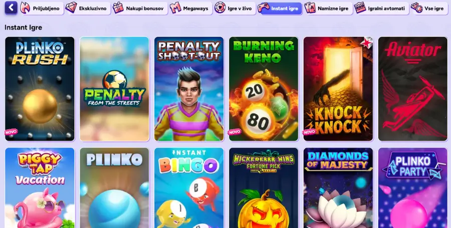 Prikaz Posebnih Iger v Spinbara Casino