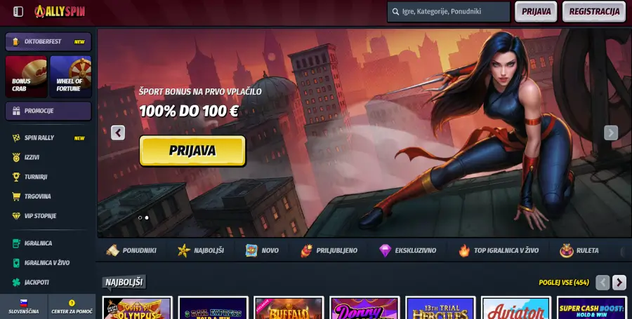 Prikaz Spletnega Kazinoja AllySpin