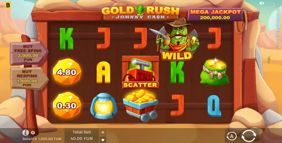 Prikaz Igralnega Avtomata Gold Rush Johnny Cash