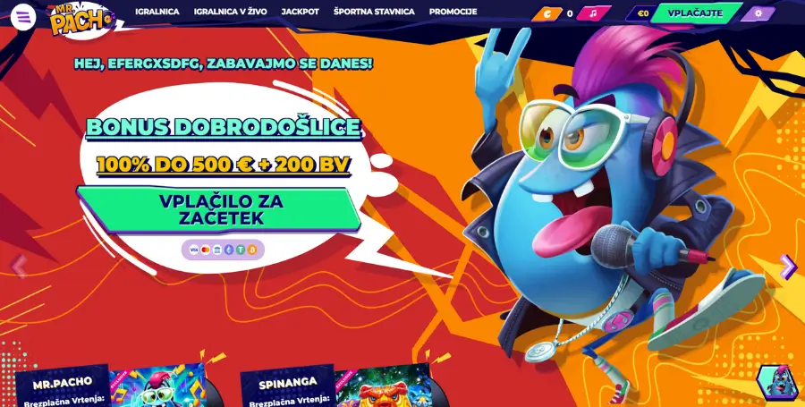 Prikaz Spletne Igralnice MrPacho Casino