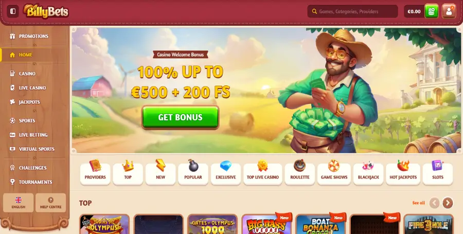 Prikaz Spletnega Kazinoja BillyBets