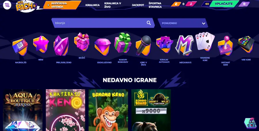 MrPacho casino ponudba iger