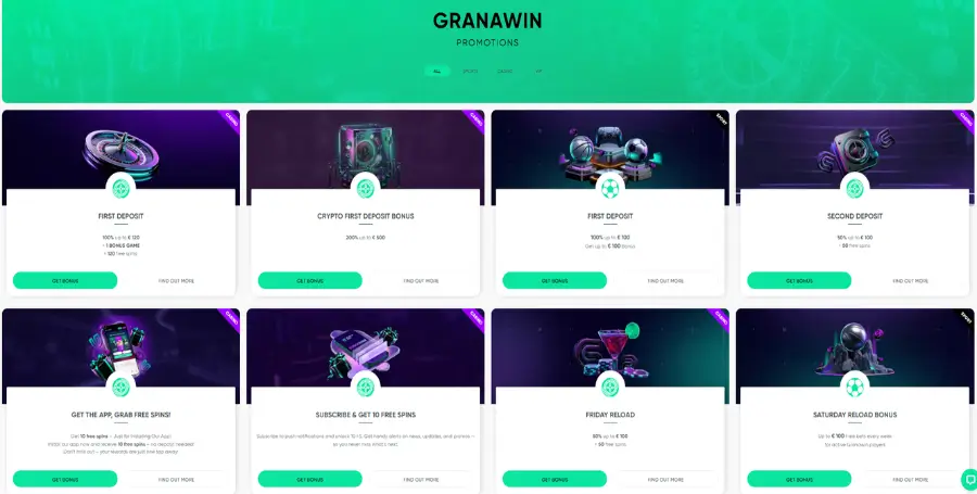 Pregled Bonusov v Granawin Casino