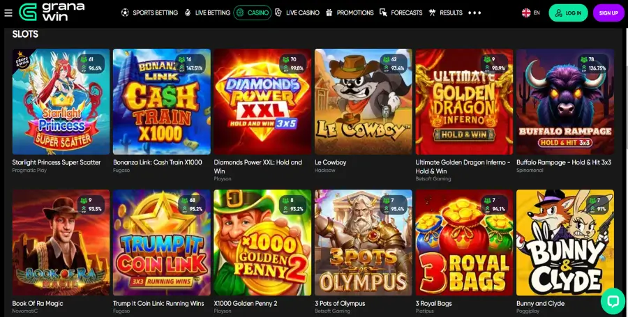 Prikaz Igralnih Avtomatov v Granawin Casino