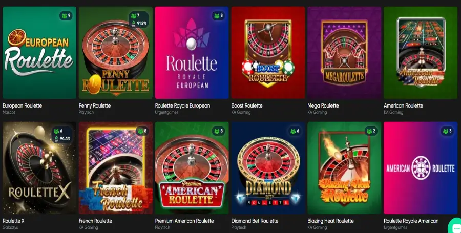 Prikaz Namiznih Iger v Granawin Casino
