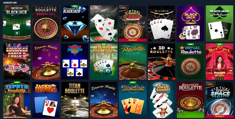 Prikaz Namiznih Iger v Rabona Casino