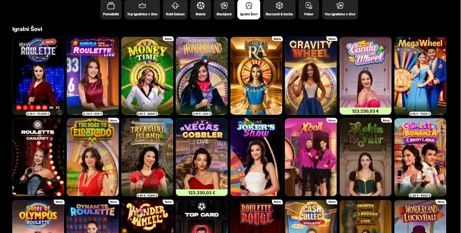 Prikaz Iger v Živo v Spinit Casino