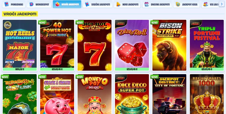 Prikaz Jackpot Iger v Onlyspins Casino