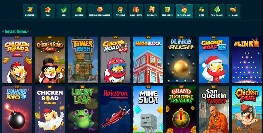 Prikaz Posebnih Iger v Spinanga Casino