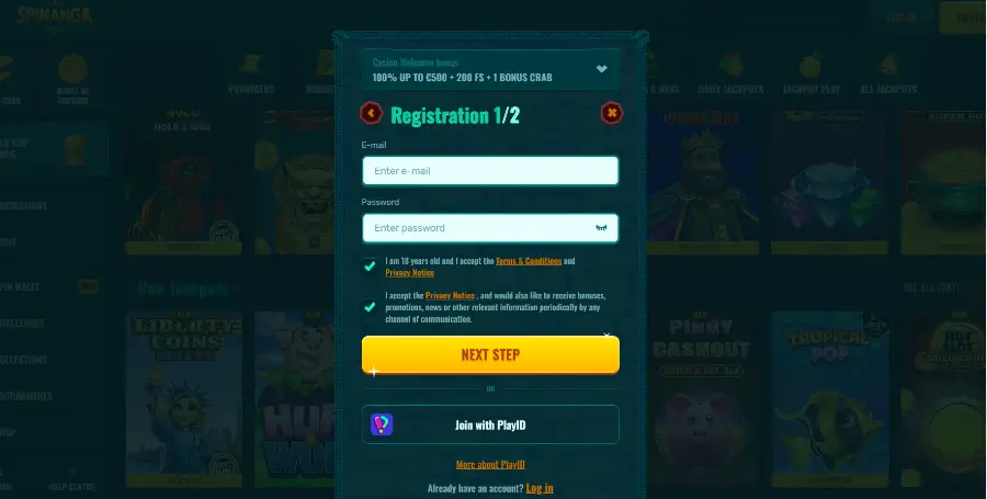spinanga casino registracija