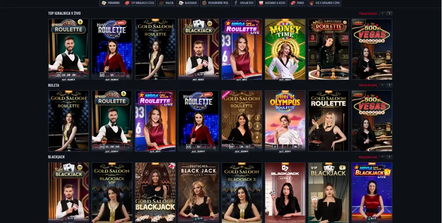 Prikaz Iger v Živo v Mafia Casino
