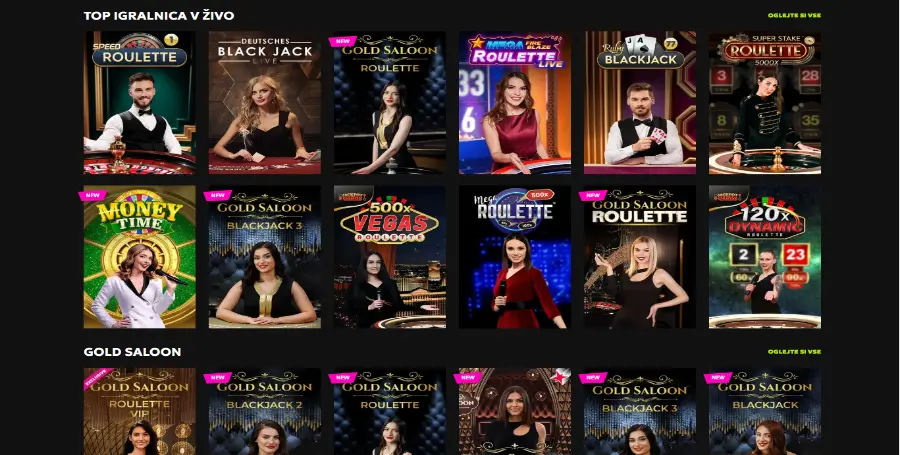 Prikaz Iger v Živo v RTbet Casino