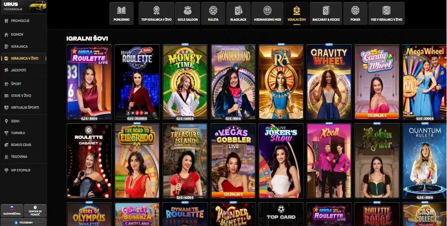 Prikaz Iger v Živo v Spinsy Casino