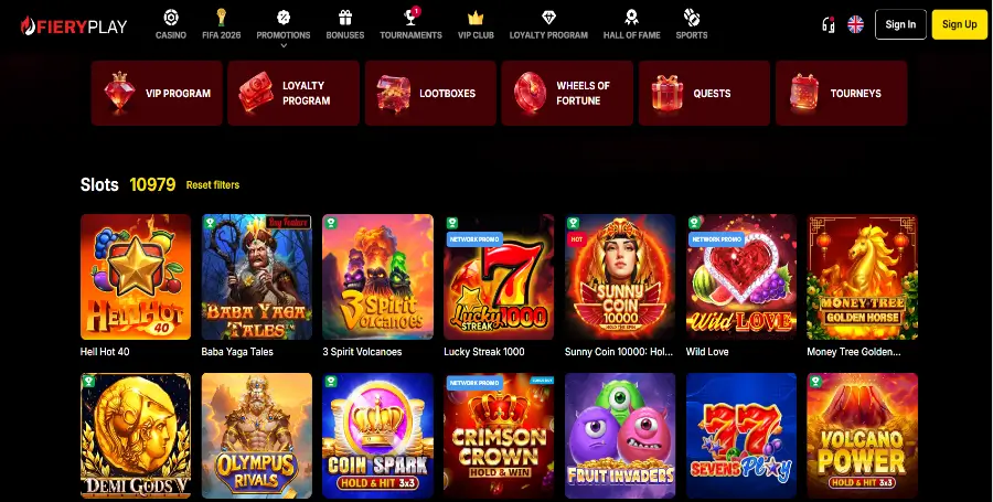 Prikaz Igralnih Avtomatov v FieryPlay Casino