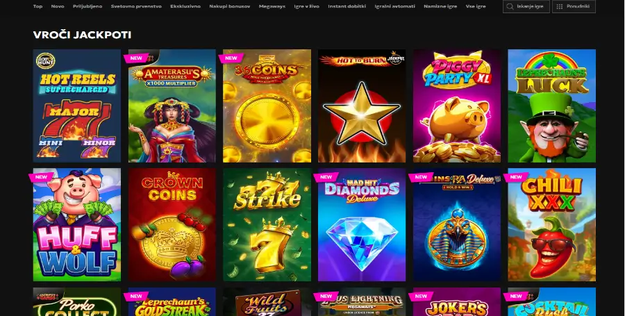 Prikaz Jackpot Iger v RTbet Casino