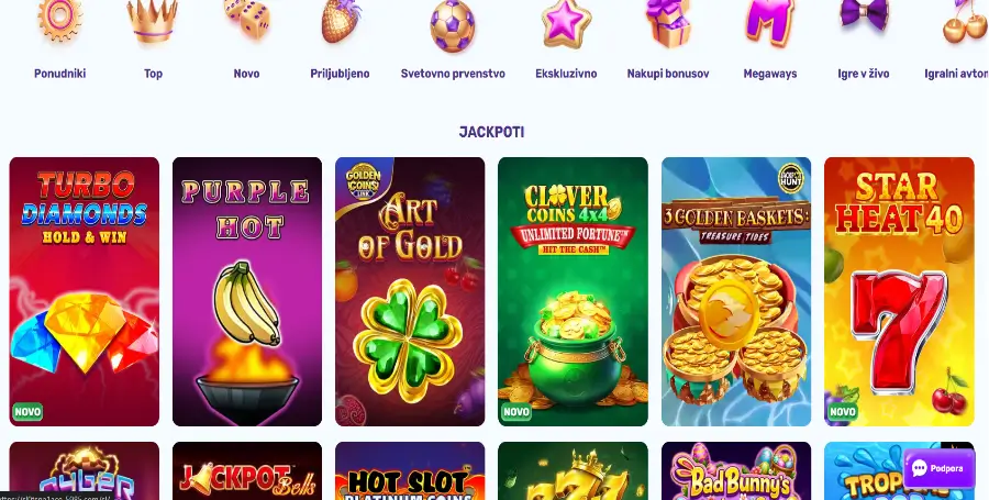 Prikaz Jackpot Iger v SlotsPalace Casino