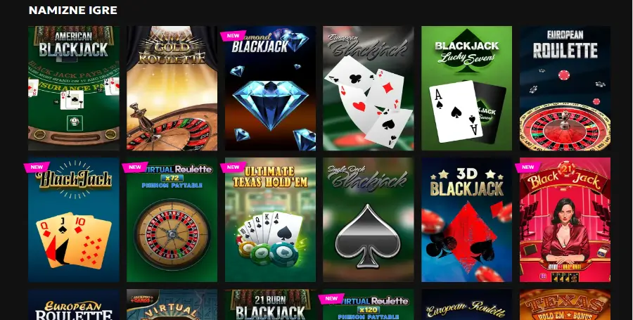 Prikaz Namiznih Iger v RTbet Casino