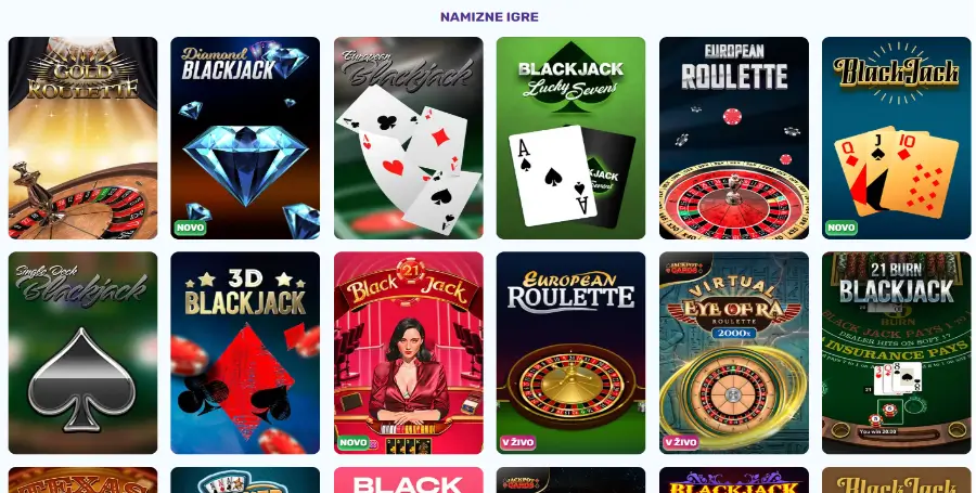 Prikaz Namiznih Iger v SlotsPalace Casino