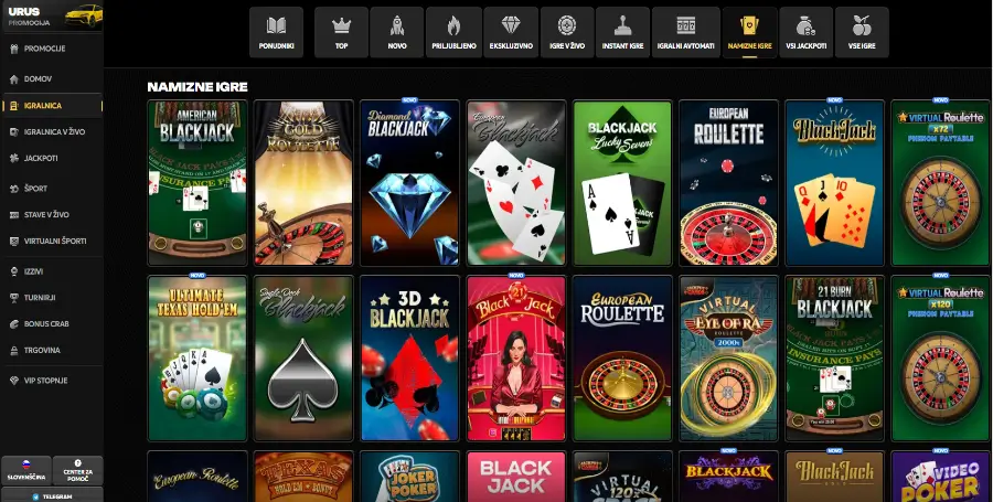 Prikaz Namiznih Iger v Spinsy Casino