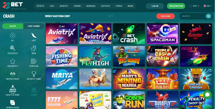 Prikaz Posebnih Iger v 22Bet Casino