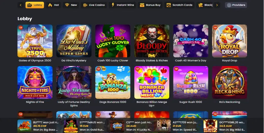 Prikaz Igralnih Avtomatov v Spinline Casino