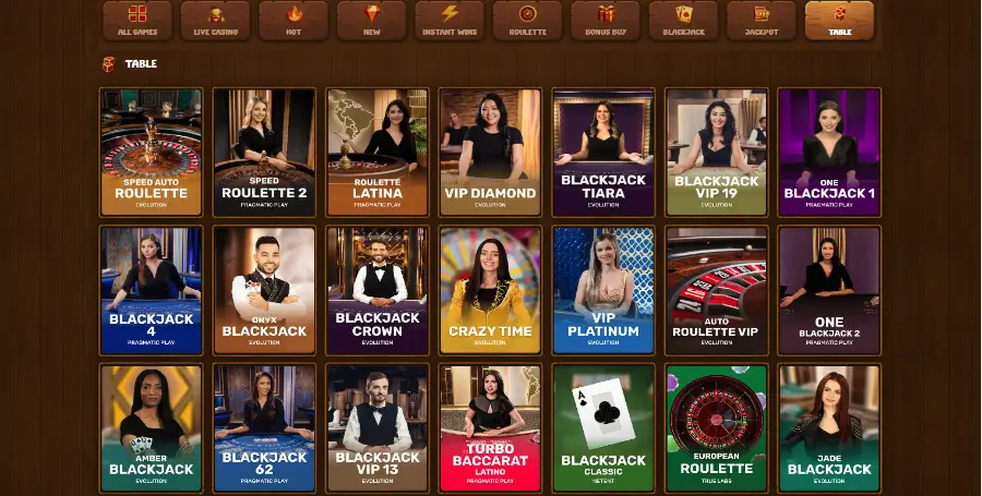 Prikaz Namiznih Iger v Asino Casino